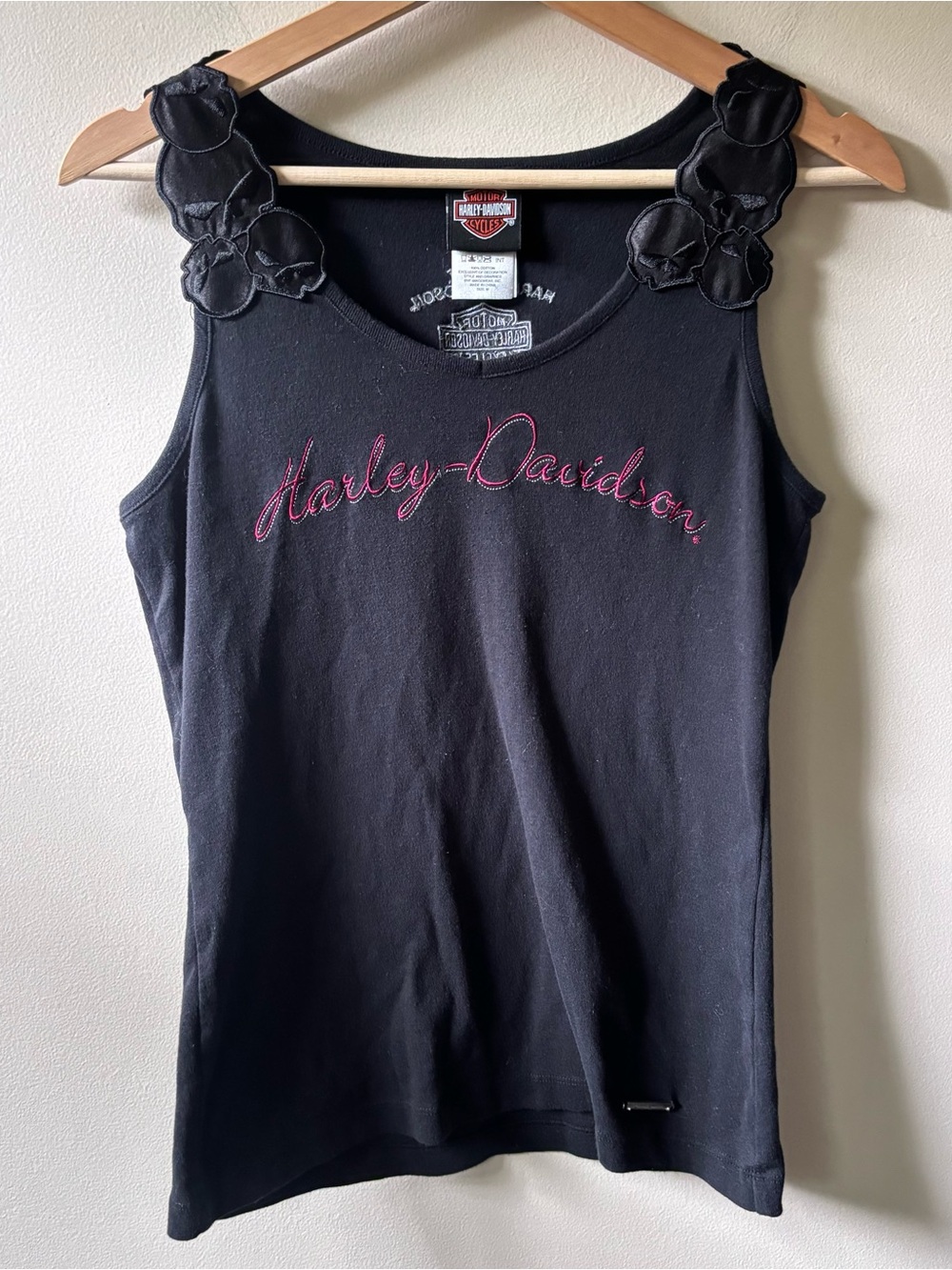 Harley-Davidson Black Skull Strap Tank Top